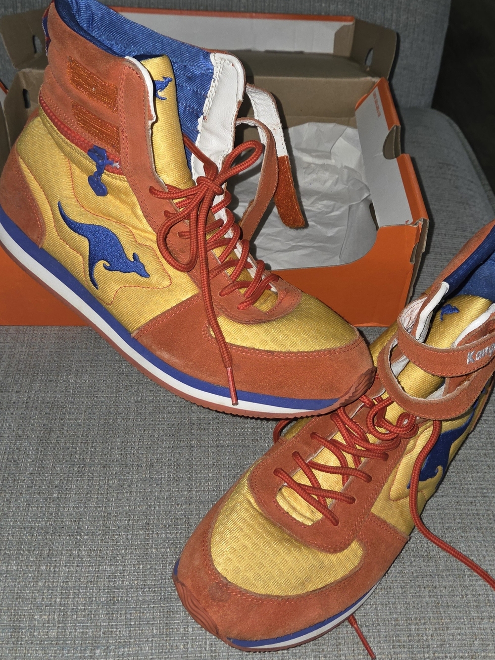 Kangaroos Women's High-Top Sneakers in Yellow and Orange